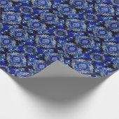 ブルー装飾オーナメントホリデーラッピング紙 ラッピングペーパー (角)