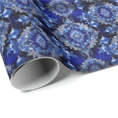 ブルー装飾オーナメントホリデーラッピング紙 ラッピングペーパー (ロールコーナー)