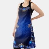 ブルー装飾ホリデーエプロン エプロン (インサイチュ)