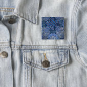 ブルー装飾モザイクアート、ドイツ 缶バッジ (インサイチュ)