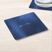 ブルー装飾モダン紙コースター スクエアペーパーコースター (アングル)