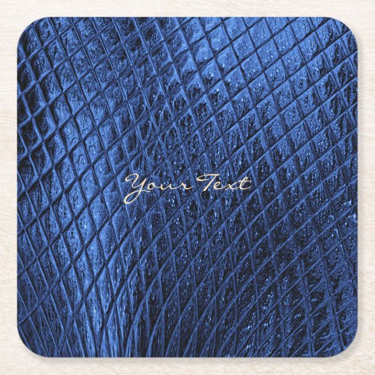 ブルー装飾モダン紙コースター スクエアペーパーコースター (正面)