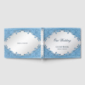 ブルー装飾品フレームゲストブック ゲストブック (全面)