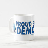 ブルー誇りを持ったドッグ民主党員! コーヒーマグカップ (正面左)