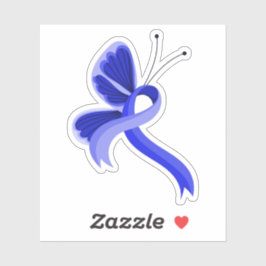 ブルー認識度リボンバタフライコーヒーマグ シール