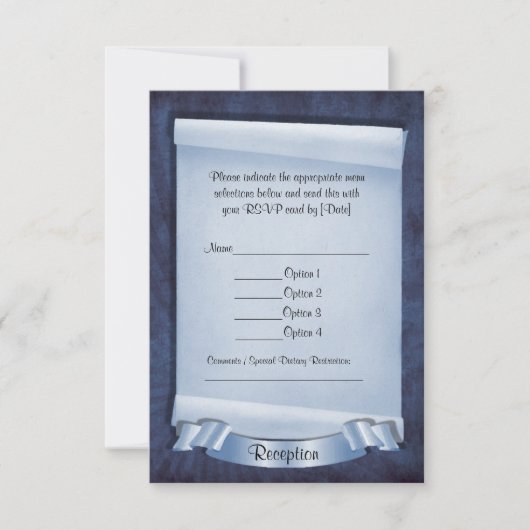 ブルー誓約式 カスタム受付カード 招待状 (正面)