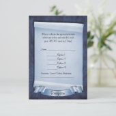 ブルー誓約式 カスタム受付カード 招待状 (スタンド正面)