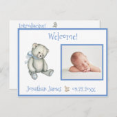 ブルー誕生フォトベアベビー発表 案内ポストカード (正面/裏面)