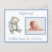 ブルー誕生フォトベアベビー発表 案内ポストカード (正面)