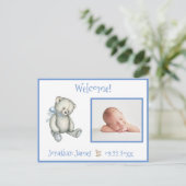 ブルー誕生フォトベアベビー発表 案内ポストカード (スタンド正面)