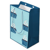 ブルー誕生日カップケーキ ミディアムペーパーバッグ (裏面アングル)