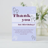 ブルー誕生日サンキューカード サンキューカード (スタンド正面)