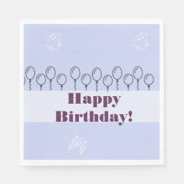 ブルー誕生日ナプキン スタンダードランチョンナプキン