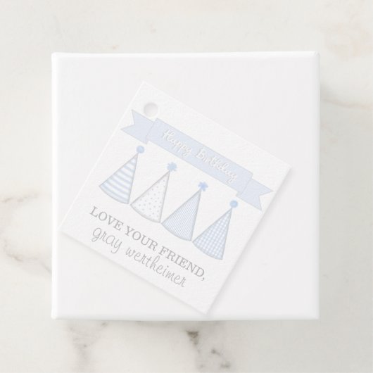 ブルー誕生日バナーハットギフトラベル フェイバータグ (インサイチュ)