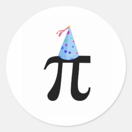 ブルー誕生日パイステッカー ラウンドシール (正面)