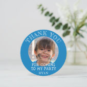 ブルー誕生日ボーイサンキューフォトカード (スタンド正面)