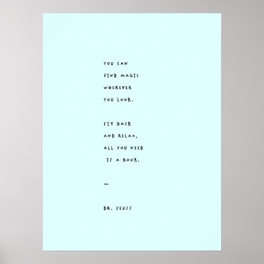 ブルー読ズ・デイとDr. Suess引用文 ポスター (正面)
