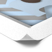 ブルー象子供部屋ワードウォールアート ポスター (角)