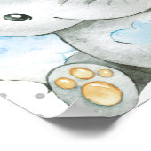 ブルー象男の赤ちゃん子供部屋ウォールアートギフト ポスター (角)