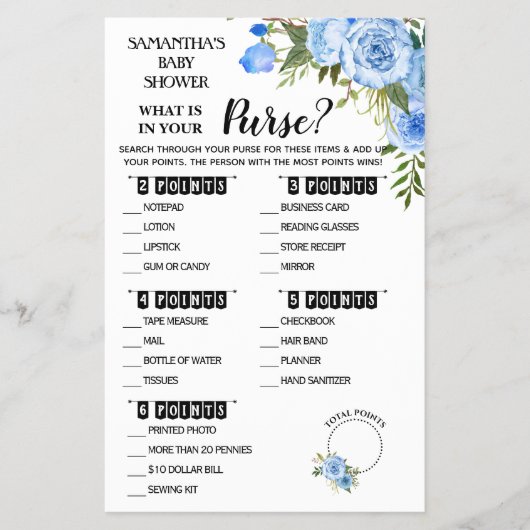 ブルー財布シャワーのバイリンガルカードの中身 チラシ (正面)