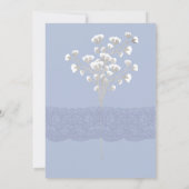 ブルー赤面フローラ自然結婚式招待状 招待状 (裏面)