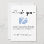 ブルー足男の赤ちゃんシャワーサンキューカード サンキューカード (正面)