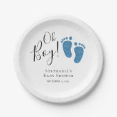 ブルー足男の赤ちゃんベビーシャワー ペーパープレート (正面)