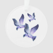 ブルー輝くクリスマス·ドヴパーソナライズされたの写真 オーナメント (正面)