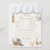 ブルー農家ズマーケットファームフレッシュアドバイスのベビー 招待状 (正面)