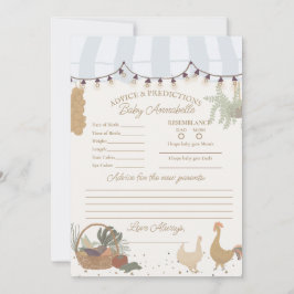 ブルー農家ズマーケットファームフレッシュアドバイスのベビー 招待状