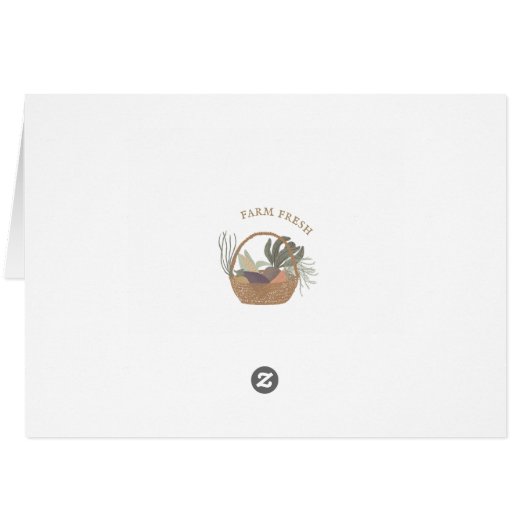 ブルー農家ズマーケットファームフレッシュサンキューカード (裏面横)