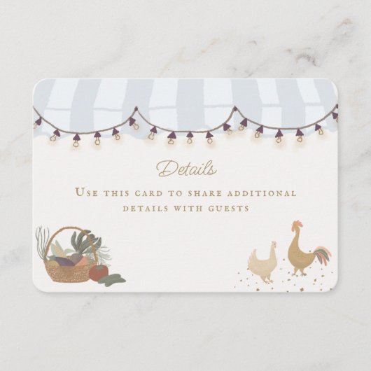 ブルー農家マーケットファームフレッシュ詳細インサート エンクロージャーカード (正面)