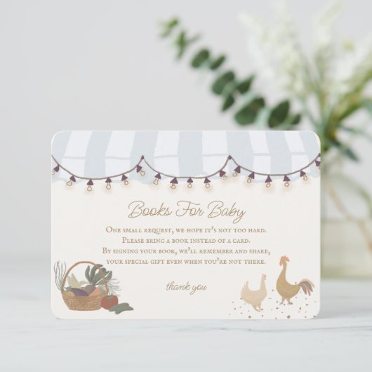 ブルー農家マーケットファームブックベビーインサート エンクロージャーカード (スタンド正面)