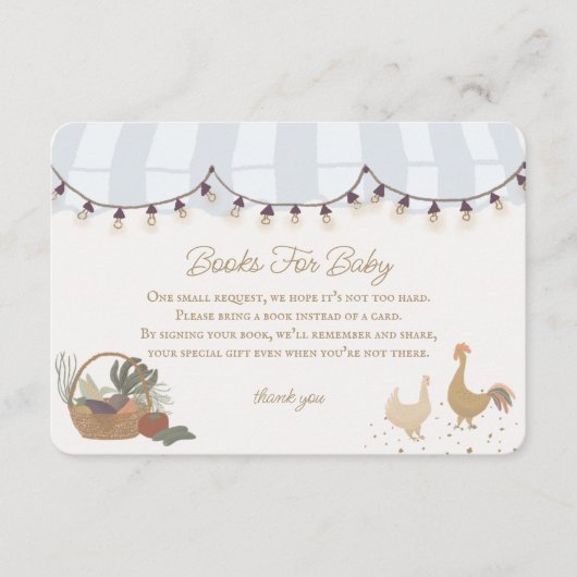 ブルー農家マーケットファームブックベビーインサート エンクロージャーカード (正面)