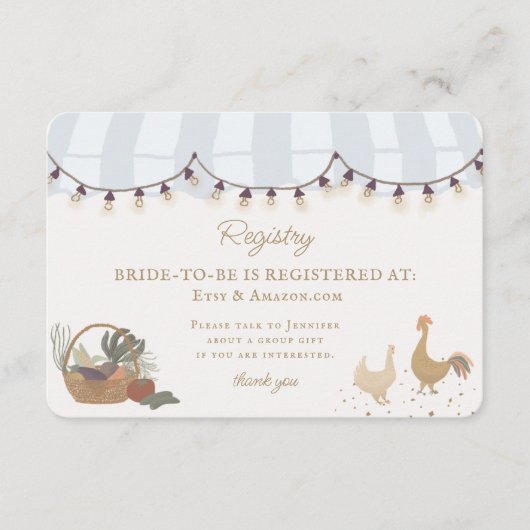 ブルー農家マーケットファーム新鮮なレジストリの挿入 エンクロージャーカード (正面)