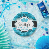 ブルー迷彩柄カモフラージュブライダルシャワー ペーパープレート (パーティー)