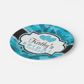 ブルー迷彩柄カモフラージュブライダルシャワー ペーパープレート (アングル)