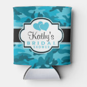 ブルー迷彩柄カモフラージュブライダルシャワー 缶クーラー (正面)