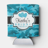 ブルー迷彩柄カモフラージュブライダルシャワー 缶クーラー (裏面)