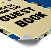 ブルー迷彩柄ベビーシャワーサイン ポスター (角)