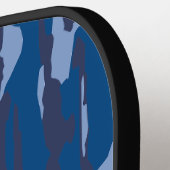 ブルー迷彩柄軍隊パターンブルーカモフラージュ ピックルボールラケット (左詳細)