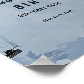 ブルー迷彩柄軍隊誕生日ウェルカムサイン ポスター (角)