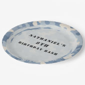 ブルー迷彩柄軍隊誕生日 ペーパープレート (アングル)