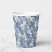 ブルー迷彩柄軍隊誕生日 紙コップ (裏面)