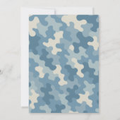 ブルー迷彩柄軍隊誕生日 | 陸軍パーティー 招待状 (裏面)