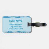 ブルー迷彩柄迷彩名パーソナライズされた ラゲッジタグ (裏面横)