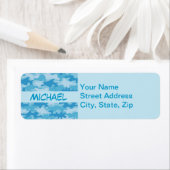 ブルー迷彩柄迷彩名パーソナライズされた ラベル (インサイチュ)