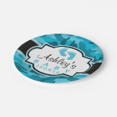 ブルー迷彩柄迷彩赤ちゃんシャワー ペーパープレート (アングル)