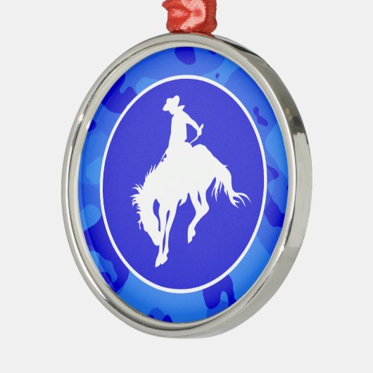 ブルー迷彩柄;カモフラージロデオ メタルオーナメント (左)