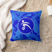 ブルー迷彩柄;迷彩サッカー クッション (ブランケット)